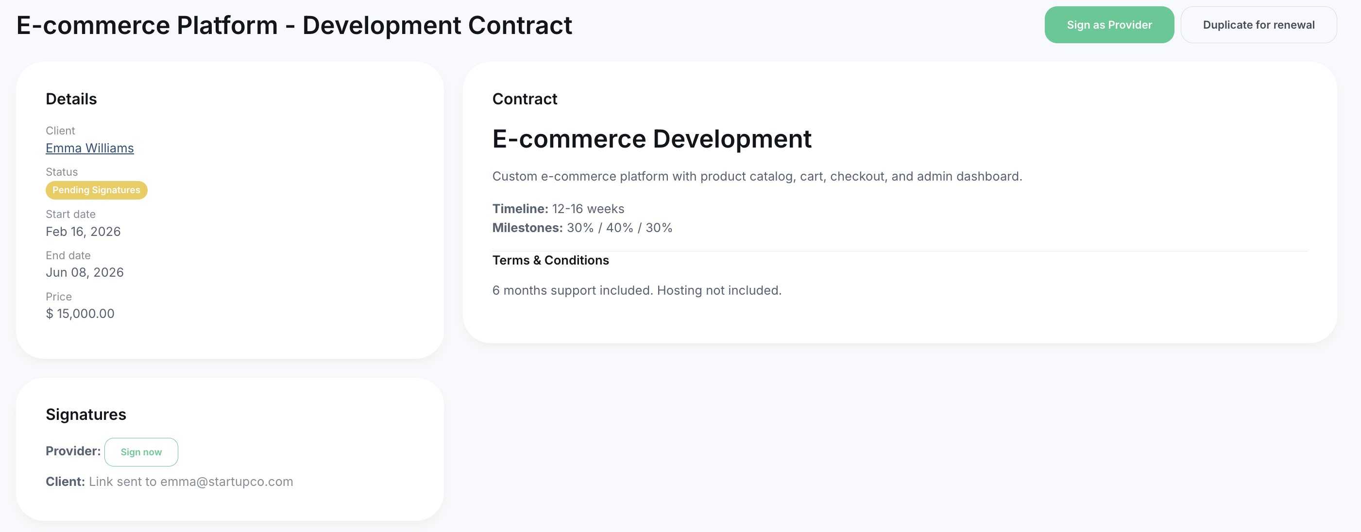 Contracts and electronic signature