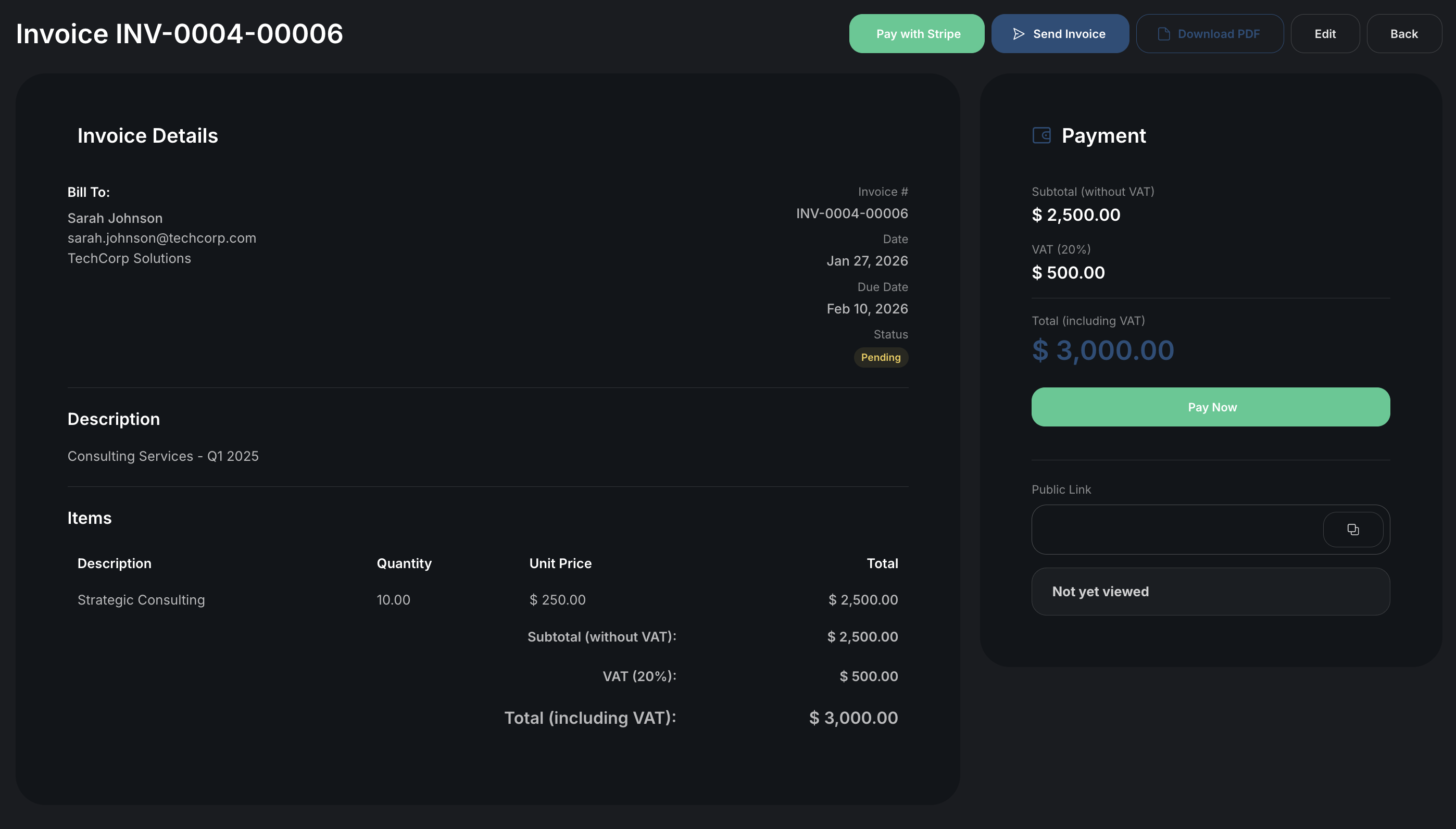 Orvilo Dashboard Dark Mode