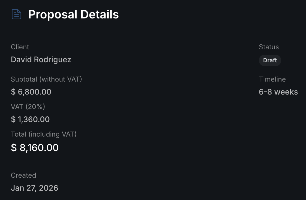 Proposals and invoices