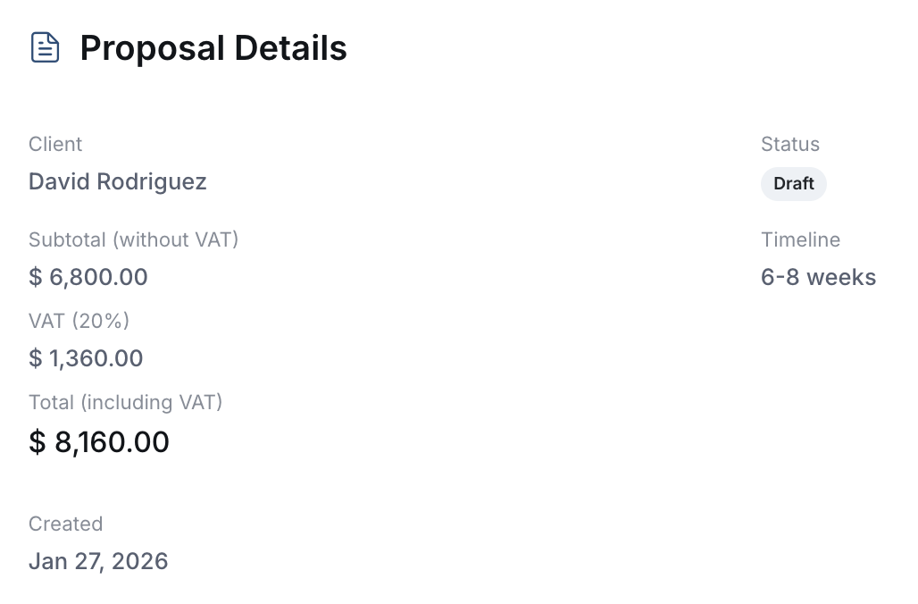 Proposals and invoices